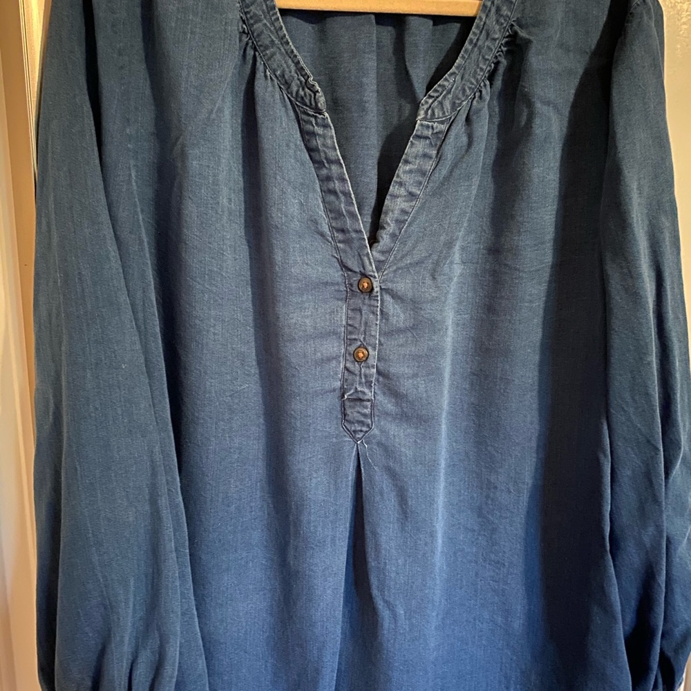 Old Navy, XXL, blue pop over shirt